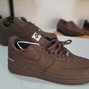 Brown Leather Sneakers with Lace