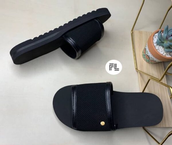 Elegant Mesh Leather Slide