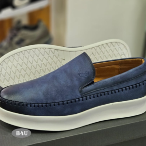 Leather Slip-On with White Sole