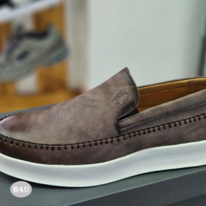Stylish Brown Leather Slip-On