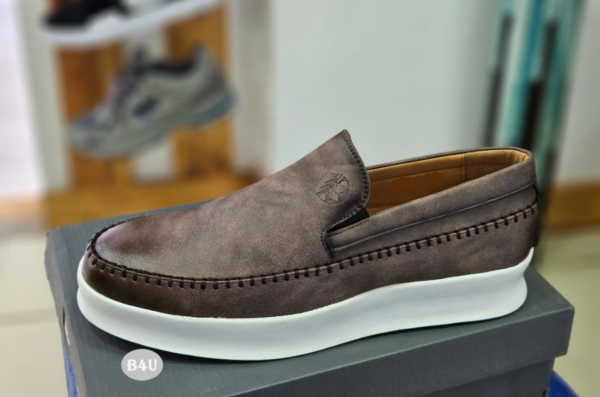 Stylish Brown Leather Slip-On
