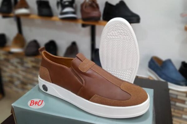 Brown Leather Slip-Ons