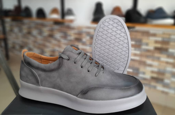 Ash-Toned Leather Comfort Sneaker