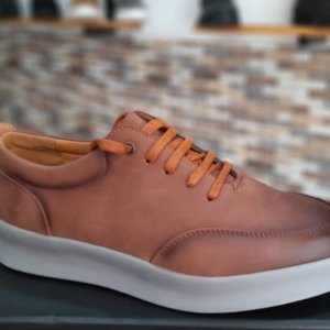 Brown Leather Sneaker With Ash Sole