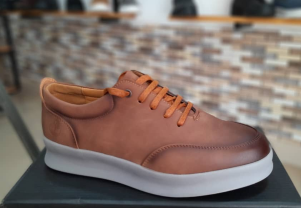 Brown Leather Sneaker With Ash Sole