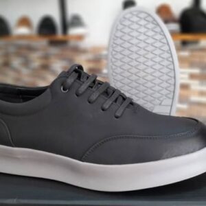 Sleek Black Leather Sneaker