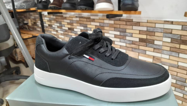 Black Leather Suede Fusion Sneaker
